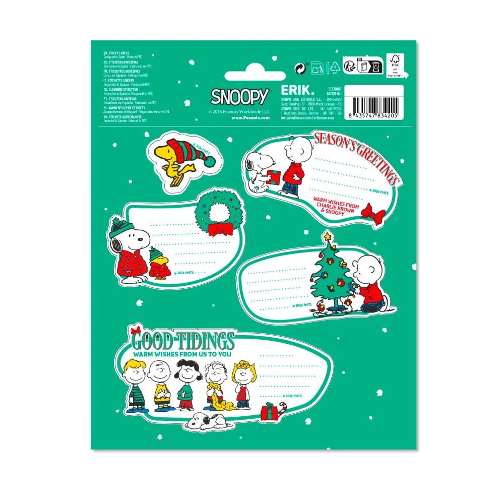 Grupo Erik Snoopy - Premium Christmas SelfAdhesive Adhesive labels - Multicolours